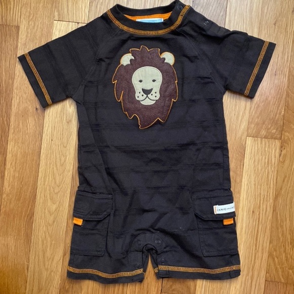 Janie and Jack Cotton Safari Lion Onesie Shorts 6-12M - Picture 1 of 5